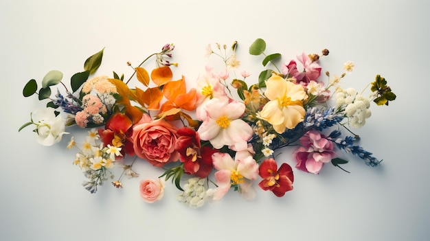Bouquets colorés fraîcheur des fleurs pour la décoration artistique
