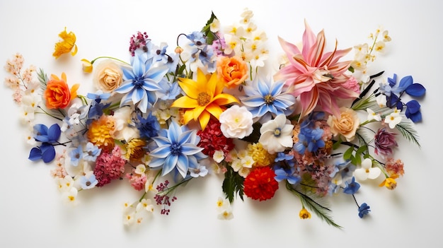 Bouquets colorés fraîcheur des fleurs pour la décoration artistique