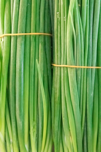 Bouquets de texture d'oignons verts