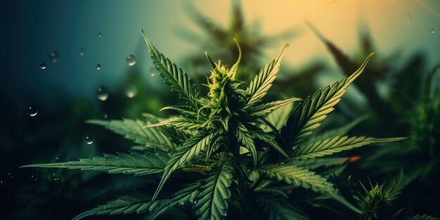 Bourgeon de cannabis Fleur de marijuana vue rapprochée Chanvre médical AI générative