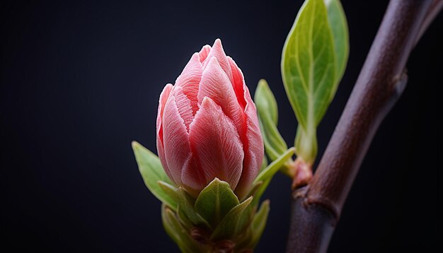 Photo un bourgeon de sakura sur le point de fleurir au printemps