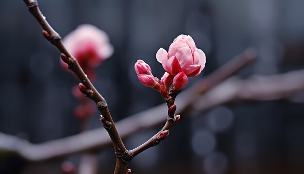 un bourgeon de sakura sur le point de fleurir au printemps