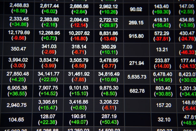 bourse d&#39;actions ou de forex et échange de données sur le marché