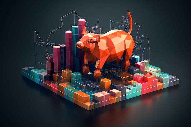 Bourse illustration 3d