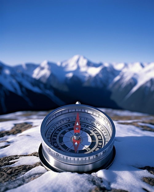 Boussole dans les montagnes générée par l'IA