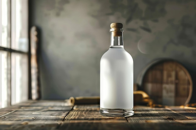 Bouteille d'alcool en blanc Boisson Modèle de produit