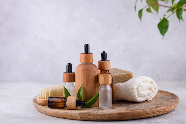 Bouteille en bambou cosmétique écologique