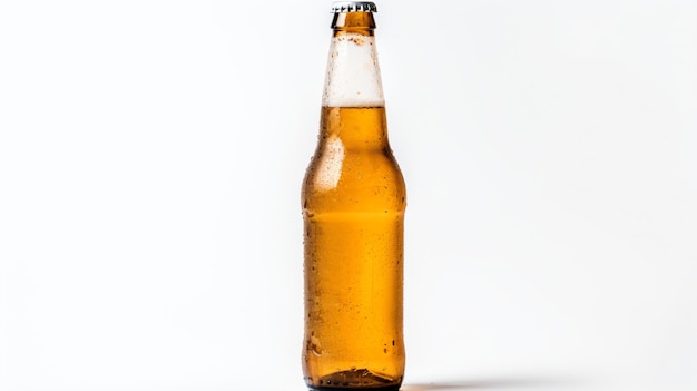 une bouteille de bière avec un fond blanc