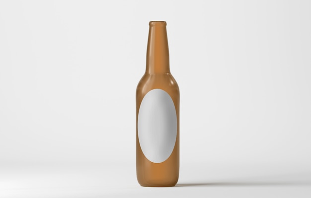 Bouteille de bière en verre isolé sur blanc