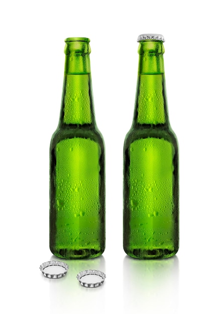 Bouteille de bière verte avec compte-gouttes