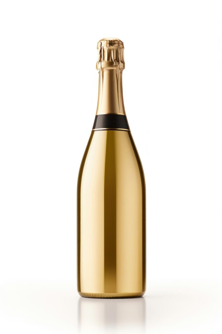 Photo bouteille de champagne boire du vin d'or