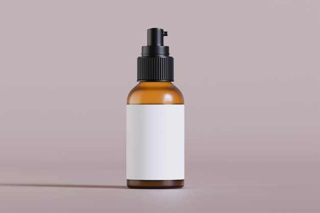 Bouteille de cosmétique réaliste avec une pompe à couvercle noir