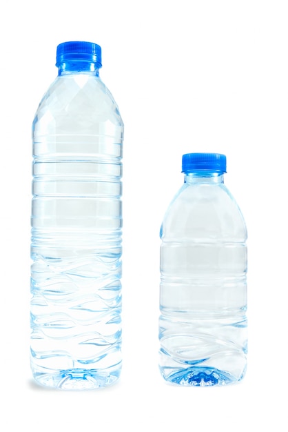 Photo bouteille d'eau sur blanc