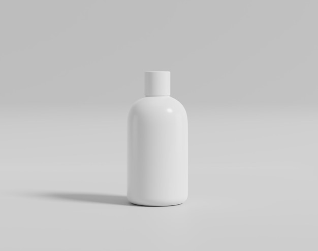 La bouteille d'eau blanche vierge dans le fond vide, rendu 3d, illustration 3d
