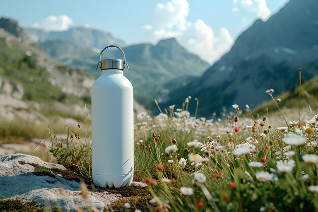 Une bouteille d'eau blanche.