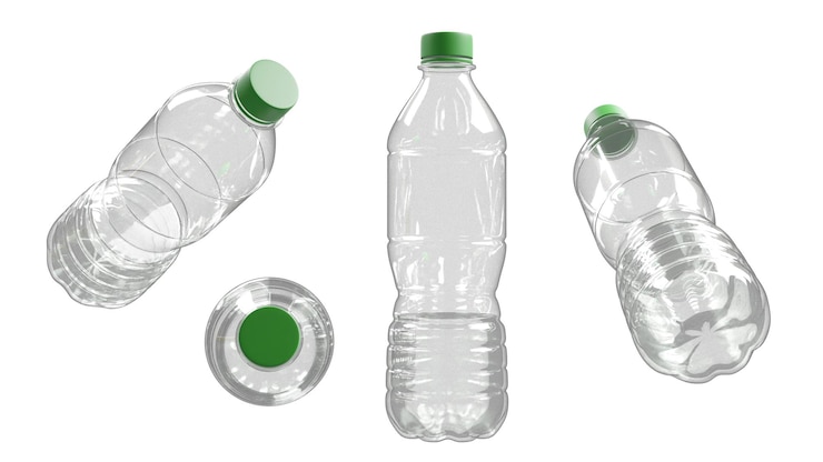 Photo une bouteille d'eau l'idée est de recycler des bouteilles en plastique pensez chemin de coupe verte rendu en 3d