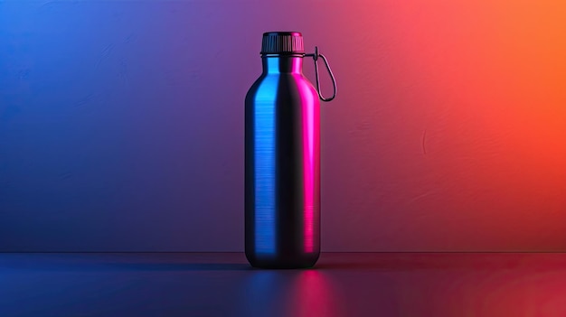 Bouteille d'eau intelligente suivi de l'hydratation et rappelant à l'utilisateur de boire à travers une application mobile fond couleur solide 4k ultra hd