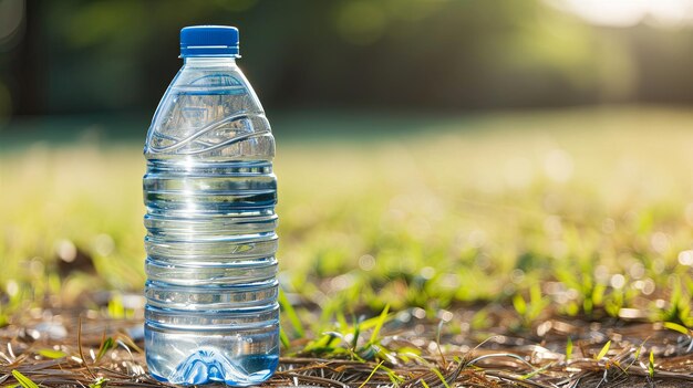 Photo bouteille d'eau transparente, croissante et respectueuse de l'environnement, qui incarne l'hydratation et la portabilité