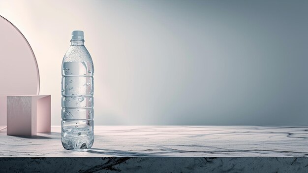 Photo bouteille d'eau transparente élégante et durable qui incarne l'hydratation et la conscience de la santé