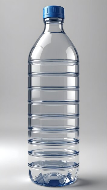 une bouteille d'eau transparente avec une grande quantité de liquide