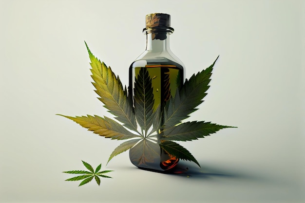 Une bouteille d'huile de cannabis avec le mot cbd dessus