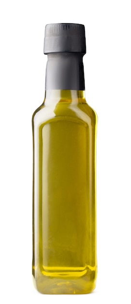 Photo bouteille d'huile d'olive isolé sur fond blanc