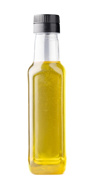 Bouteille d'huile d'olive isolé sur fond blanc