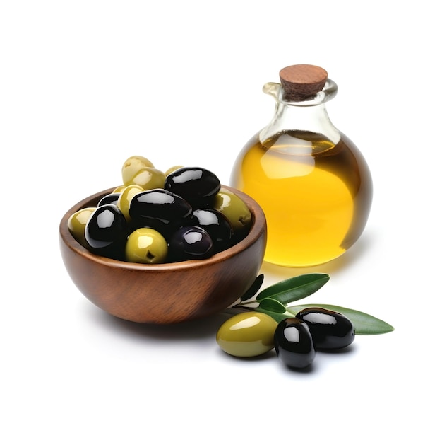 Bouteille d'huile d'olives et de fruits d'olives