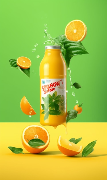 Une bouteille de jus d'orange au melon avec le mot " argent " dessus.