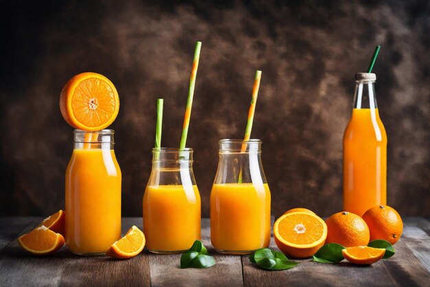 Photo une bouteille de jus d'orange avec les mots 