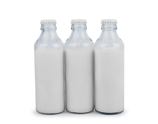 Bouteille de lait isolé sur fond blanc