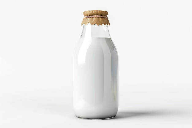 Bouteille de lait isolée sur fond blanc