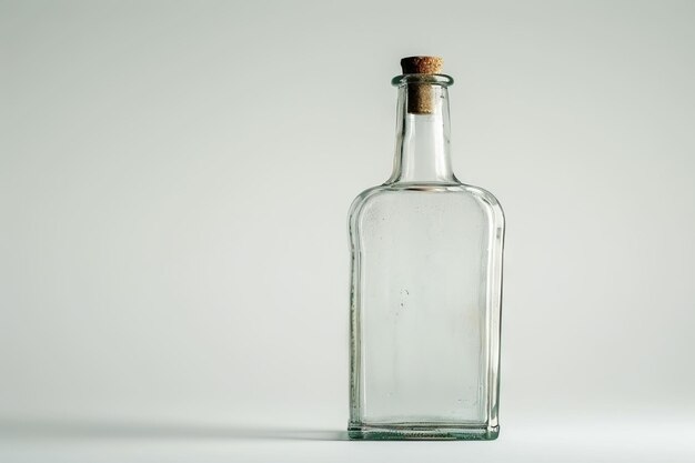 bouteille de liqueur vide sur un fond blanc