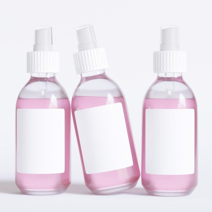 Photo une bouteille de liquide rose avec une étiquette blanche qui dit " propre "