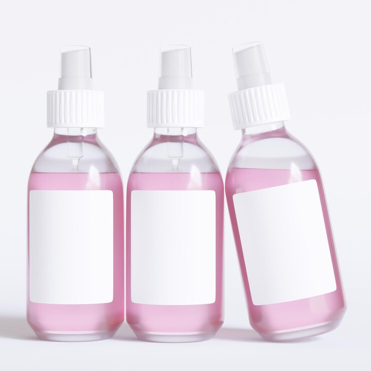 Photo une bouteille de liquide rose avec une étiquette blanche qui dit " propre "