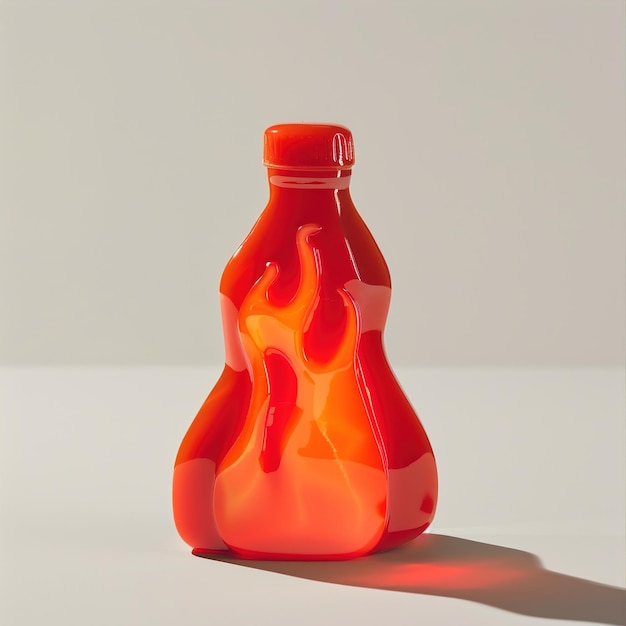 Photo une bouteille de liquide rouge est sur une table