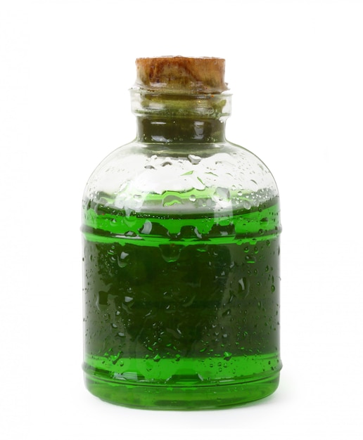 Bouteille de liquide vert