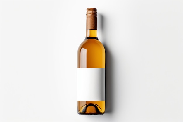 Une bouteille de mock-up de vin sur un fond blanc