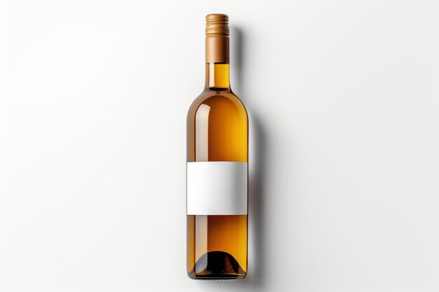 Une bouteille de mock-up de vin sur un fond blanc