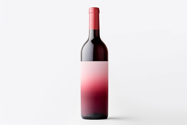 Une bouteille de mock-up de vin sur un fond blanc