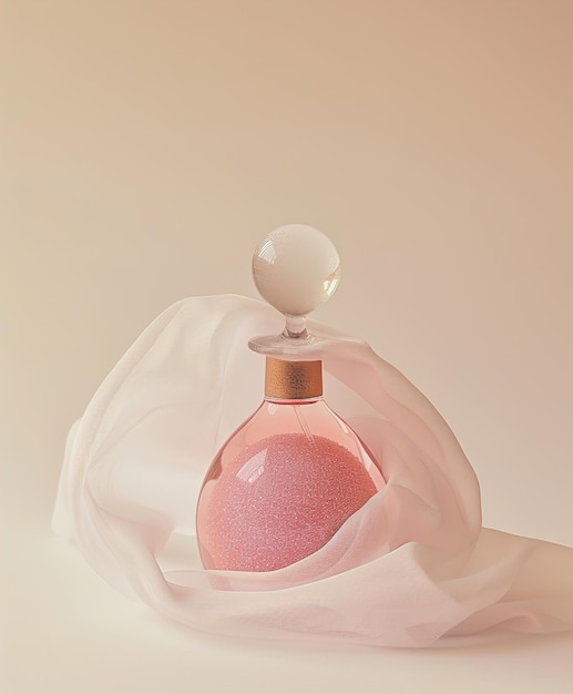 une bouteille de parfum avec une bouteelle de parfum rose