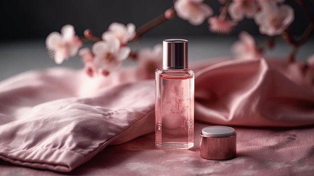 Une bouteille de parfum avec un couvercle rose et le mot étoile dessus