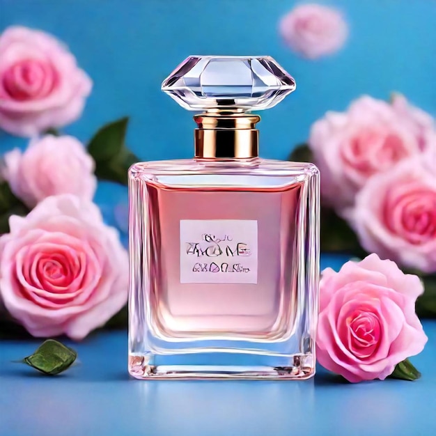 une bouteille de parfum avec une étiquette disant que la bouteelle de parfum