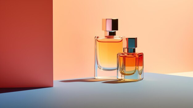 Bouteille de parfum minimaliste photographie de produit moderne IA générative