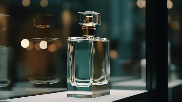 Une bouteille de parfum avec le mot parfum dessus.