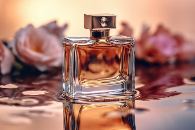 Une bouteille de parfum sur une surface