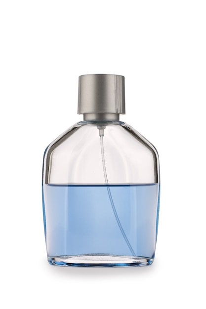 Bouteille de parfum en verre isolé