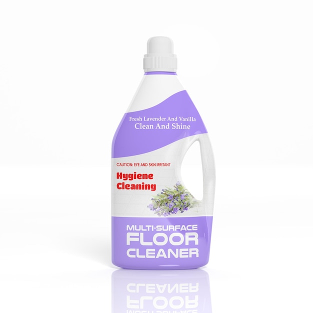 Bouteille en plastique 3D MultiSurface Floor Cleaner isolée
