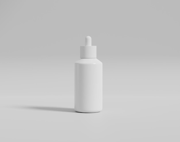 Bouteille en plastique blanc réaliste avec une boîte, bouteille en verre madicine, rendu 3d, illustration 3d, ren