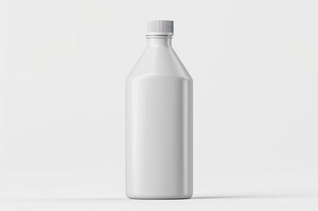 une bouteille en plastique blanche sur fond blanc